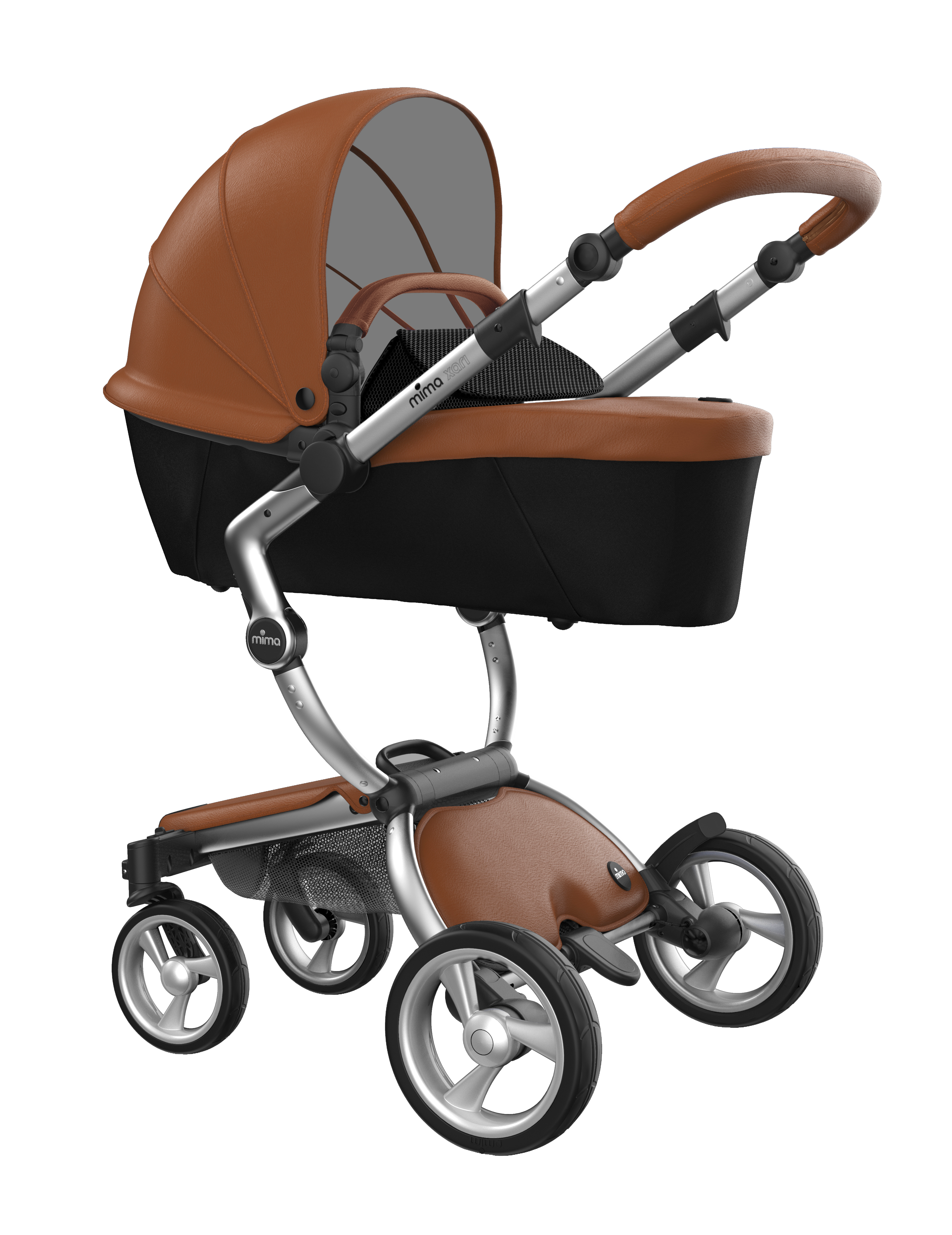 Mima Xari Komplettset Gestell Silber + Camel Sitzeinheit + Starterpack -