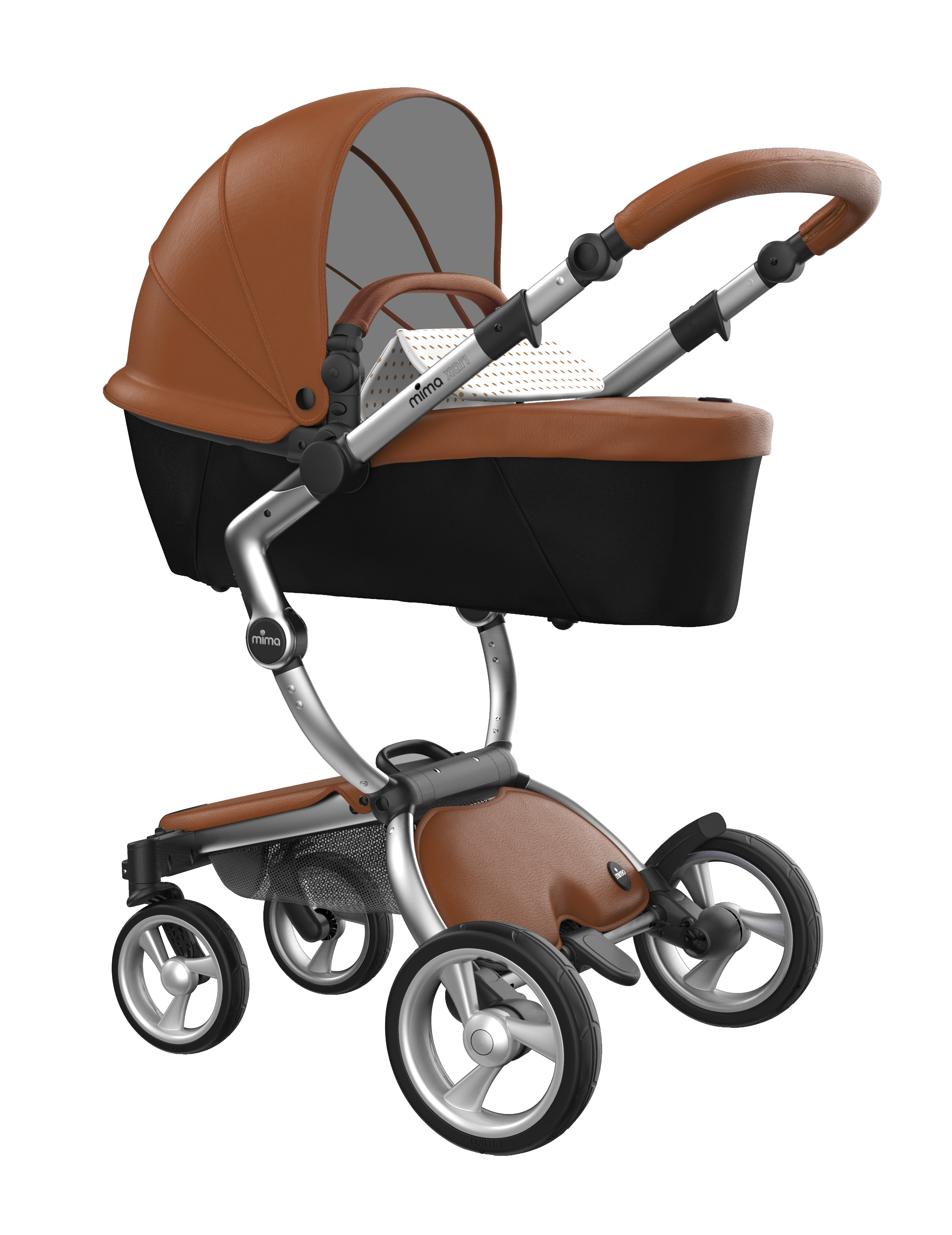 Mima Xari Komplettset Gestell Silber + Camel Sitzeinheit + Starterpack -
