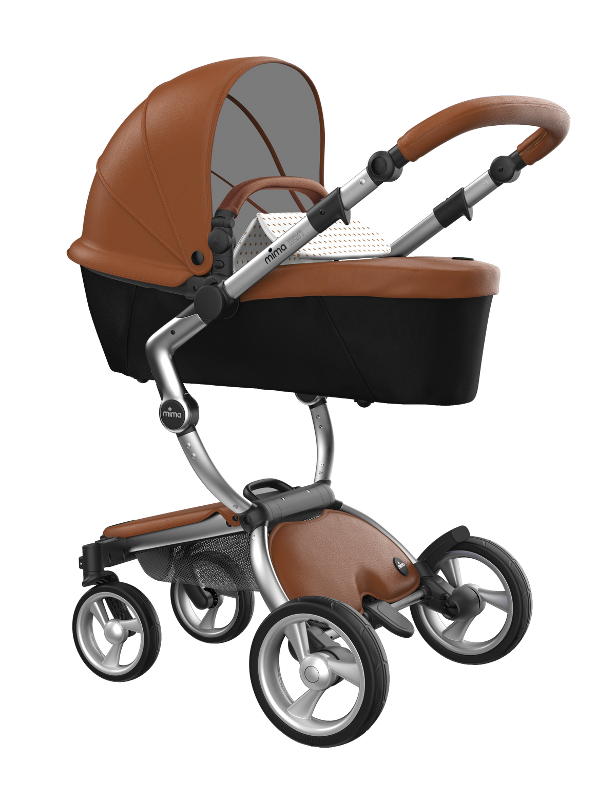 Mima Xari Komplettset Gestell Silber + Camel Sitzeinheit + Starterpack -