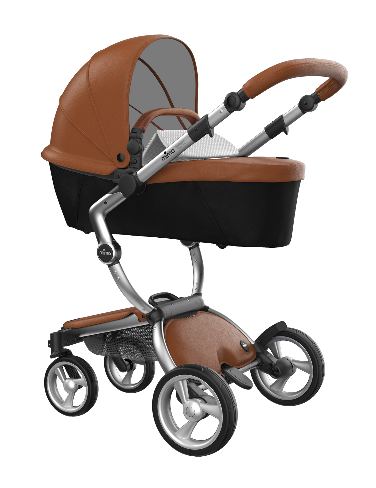 Mima Xari Komplettset Gestell Silber + Camel Sitzeinheit + Starterpack -