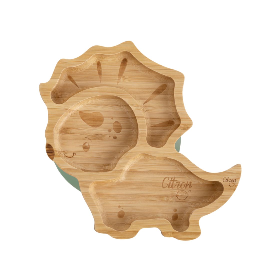 Citron Bamboo Plate Dino mit Saugnapf