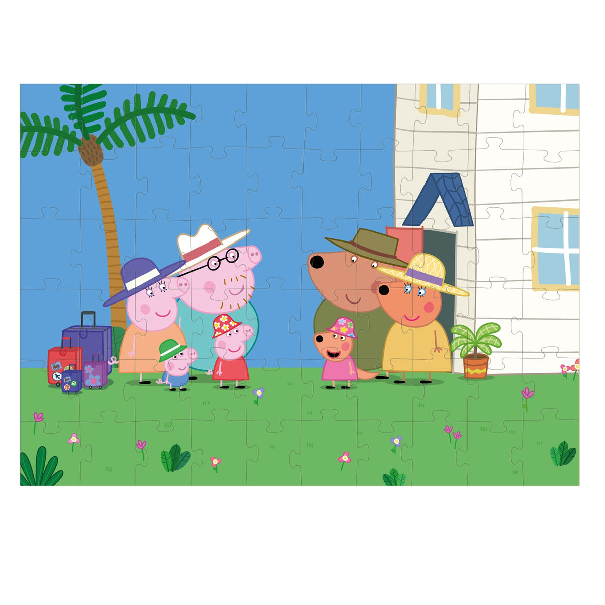 DODO Puzzle mit Spielfigur Peppa Pig Urlaub 60 Teile 4J+