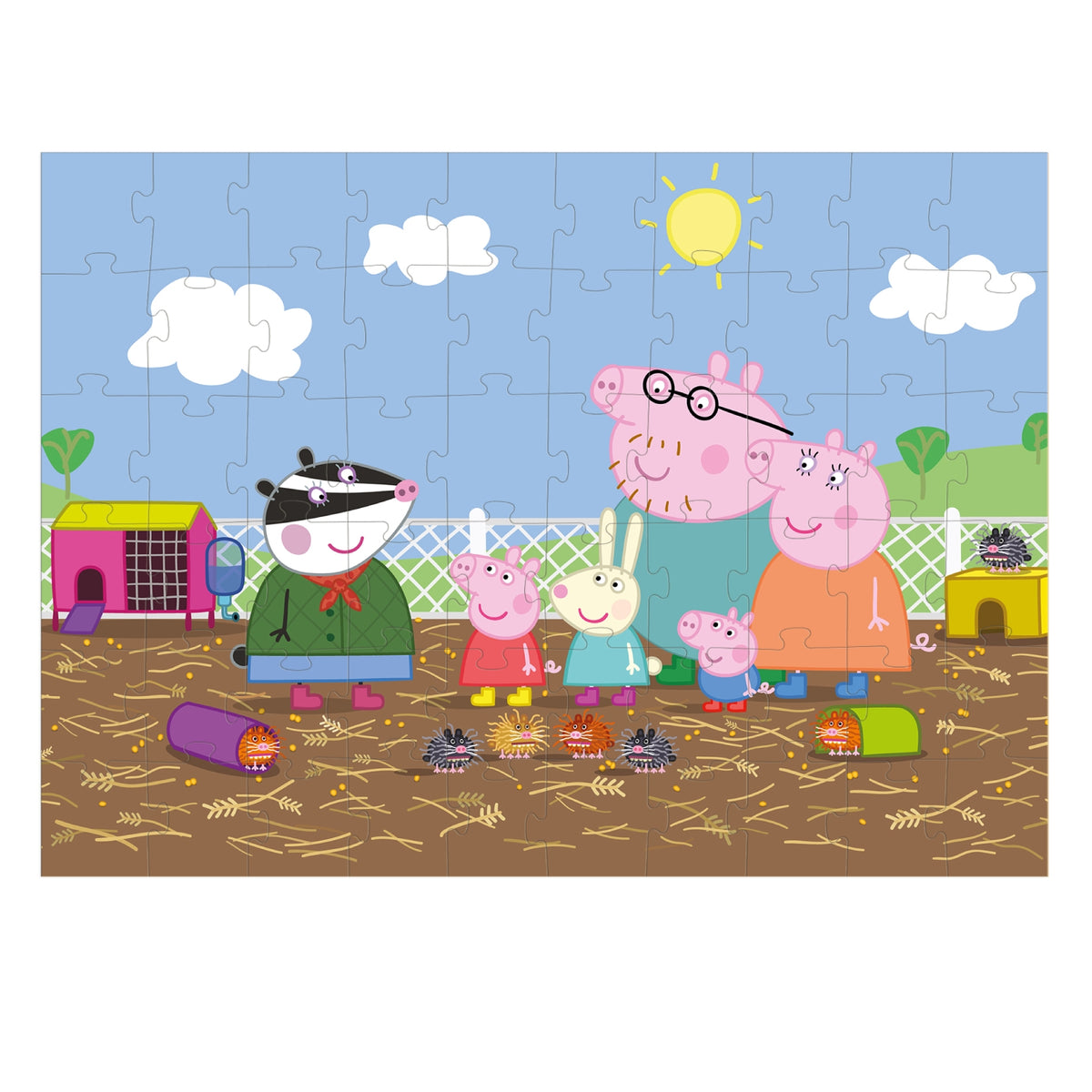 DODO Puzzle mit Spielfigur Peppa Pig Dachs 60 Teile 4J+
