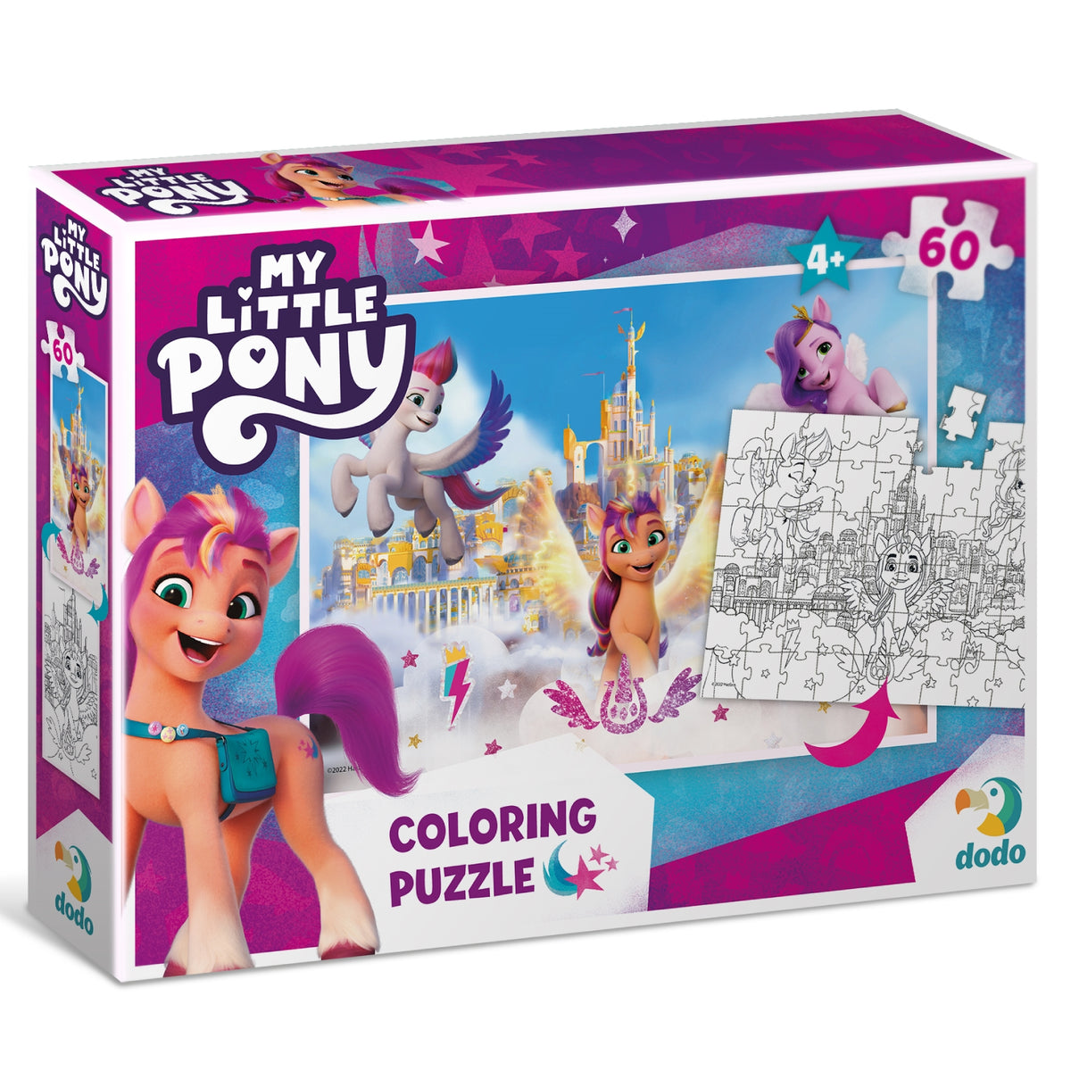 DODO Puzzle zum Ausmalen 2in1 My Little Pony Palast 60 Teile 4J+