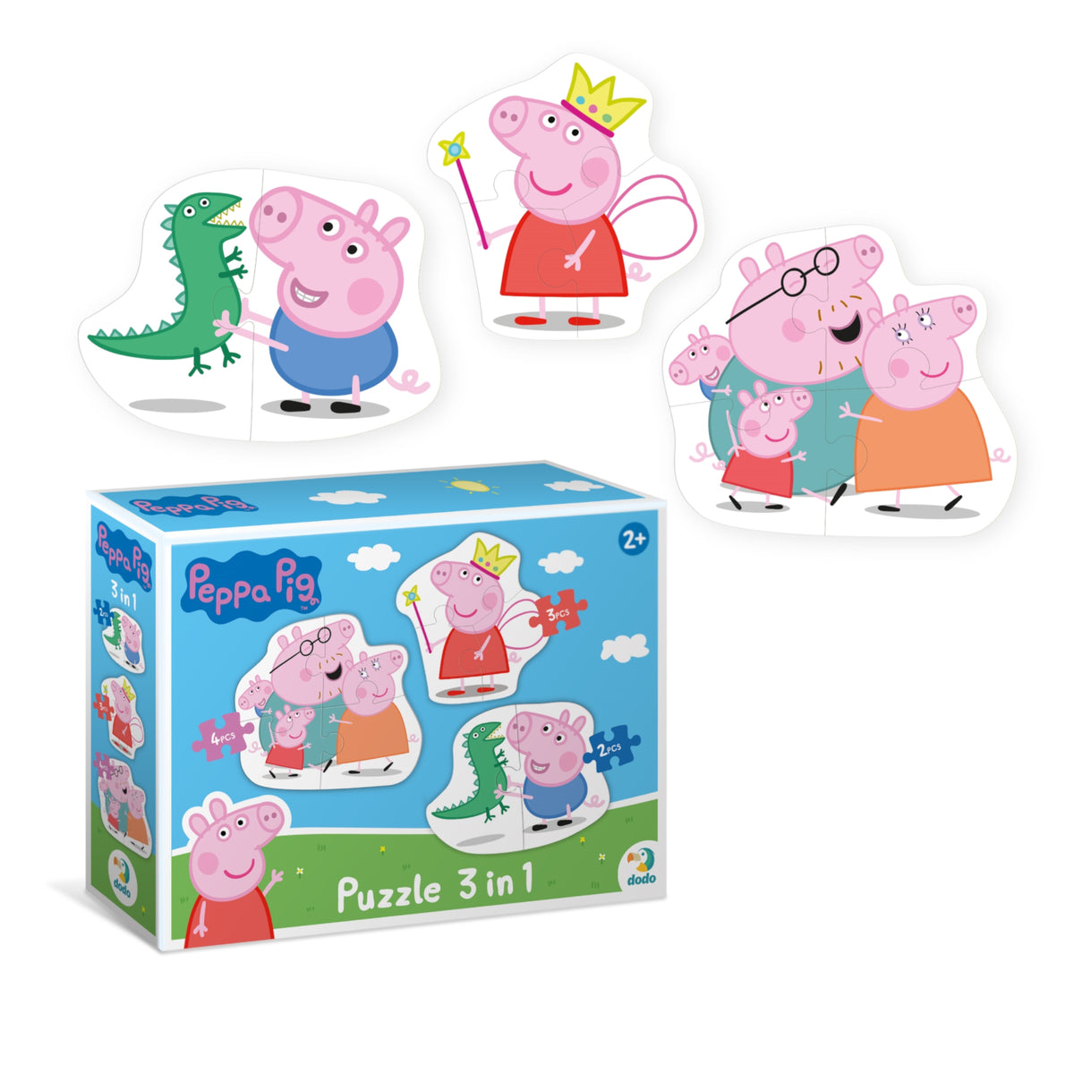 DODO Puzzle 3in1 Peppa Pig Familie 24M+
