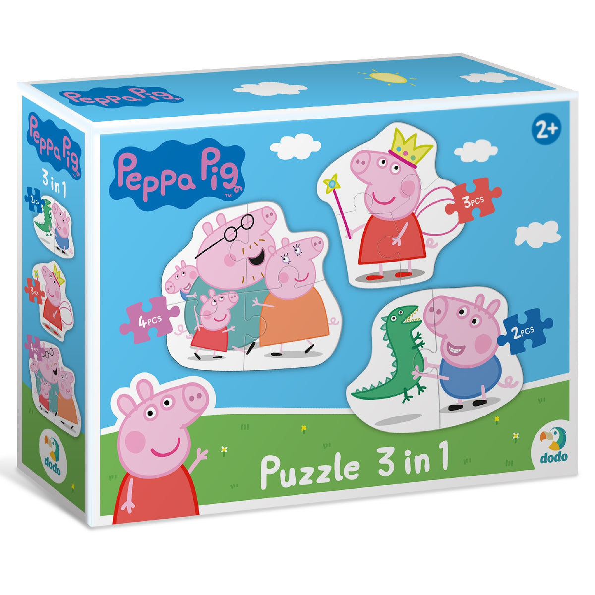 DODO Puzzle 3in1 Peppa Pig Familie 24M+