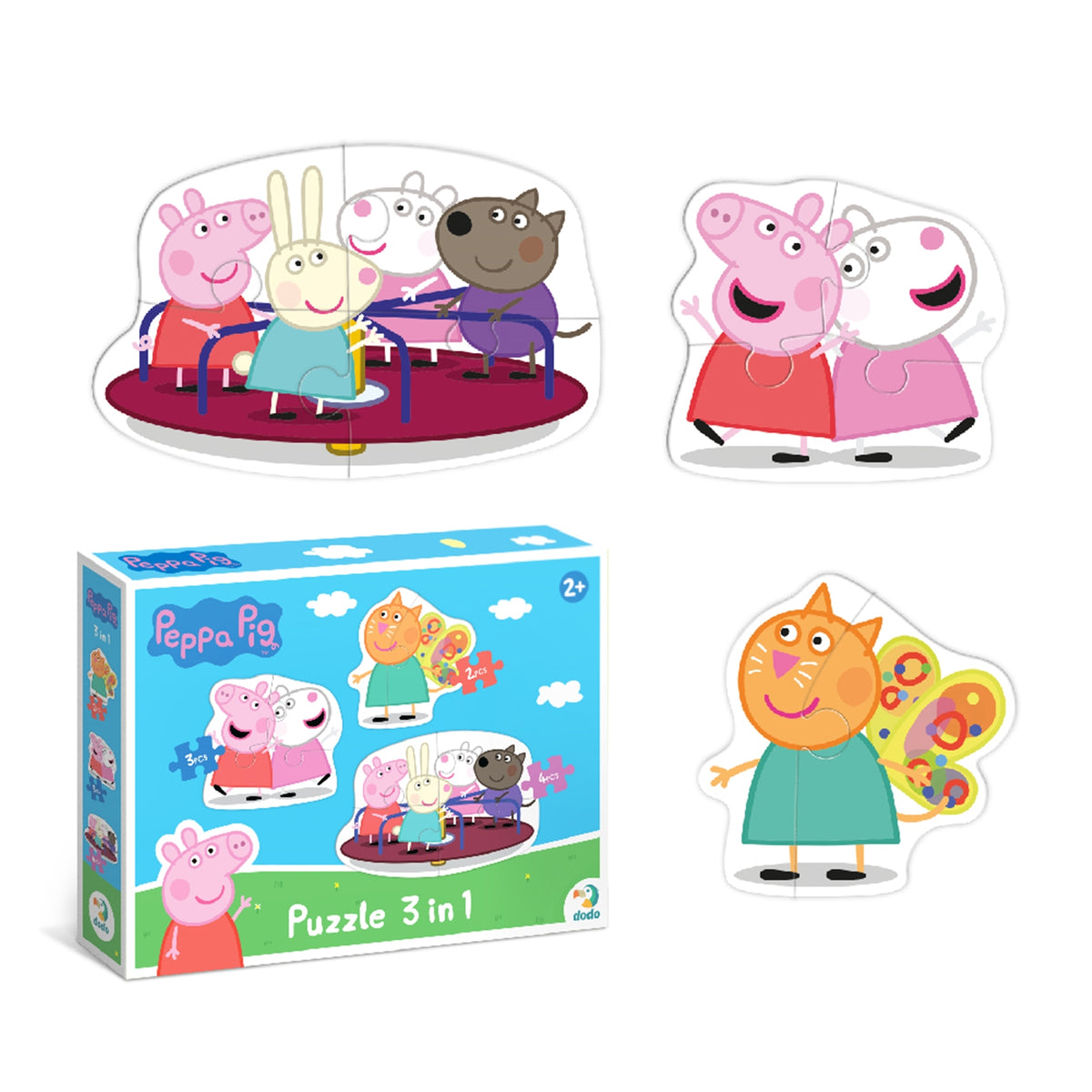 DODO Puzzle 3in1 Peppa Pig Freunde 24M+