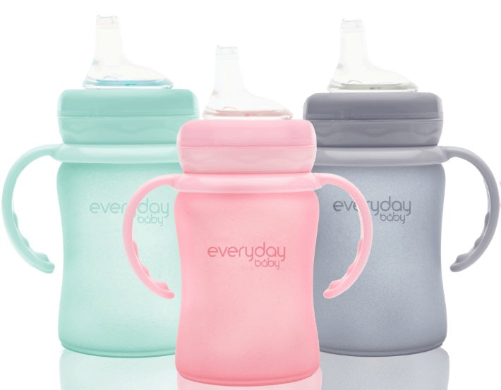 Everyday Baby Glas-Flasche Sippy Cup mit Silikon-Splitterschutz