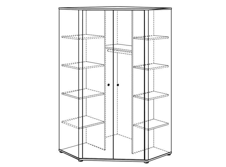 PAIDI FLEXIMO Eck-Kleiderschrank 2 Türen