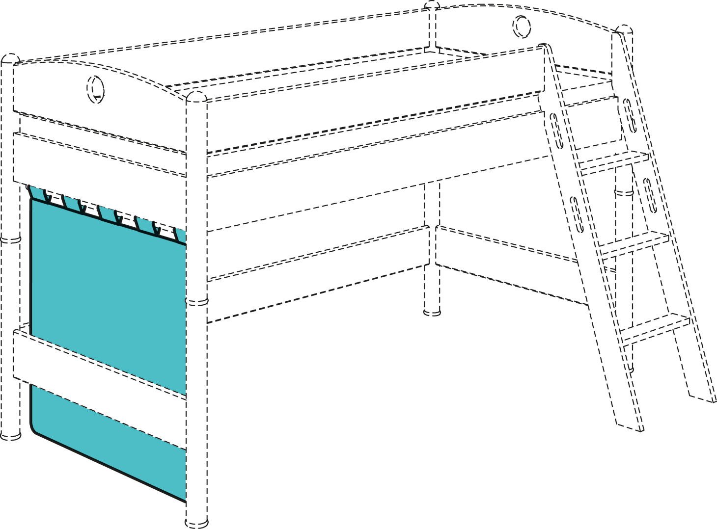 PAIDI Einzelvorhang Höhe 120/125 cm