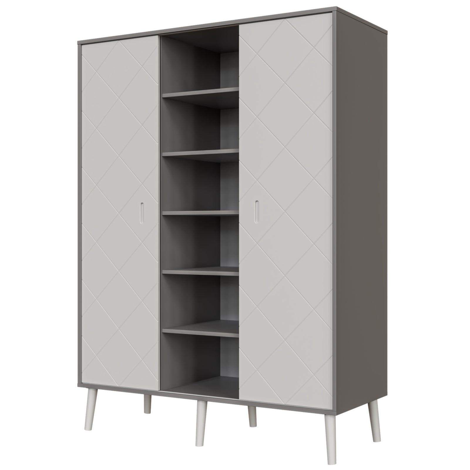 BISAL Peak Schrank XL grau-weiss