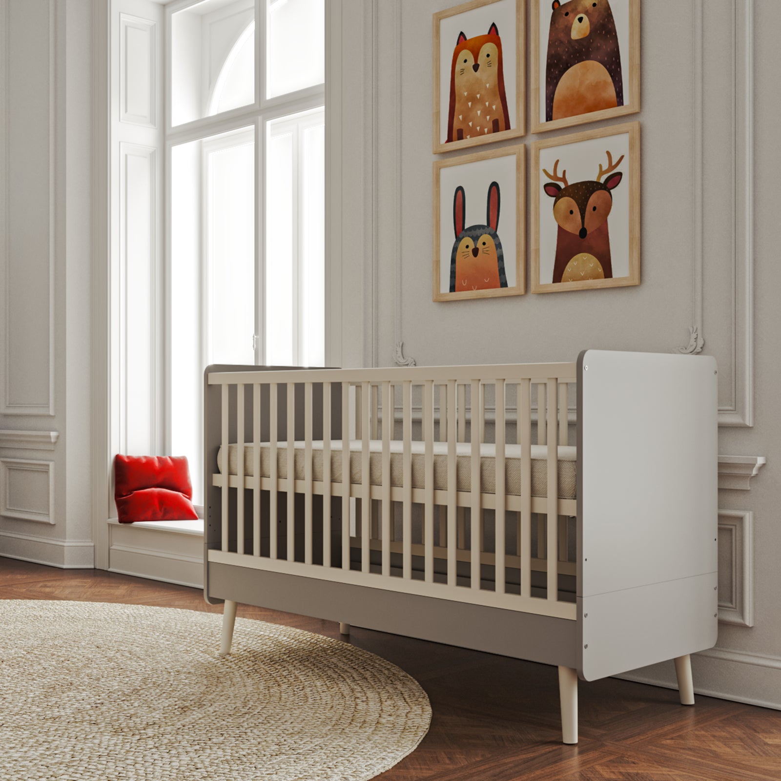 BISAL Peak Kinderbett grau-weiss 70 x 140 cm