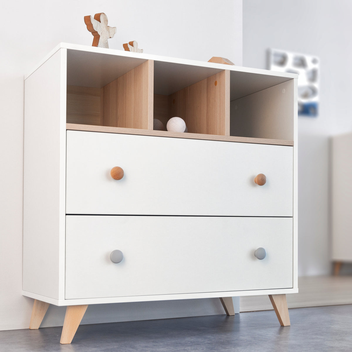 Colette Wickelkommode mit Ansatz weiss