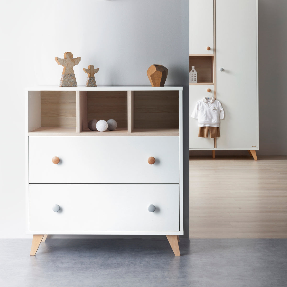 Colette Wickelkommode mit Ansatz weiss