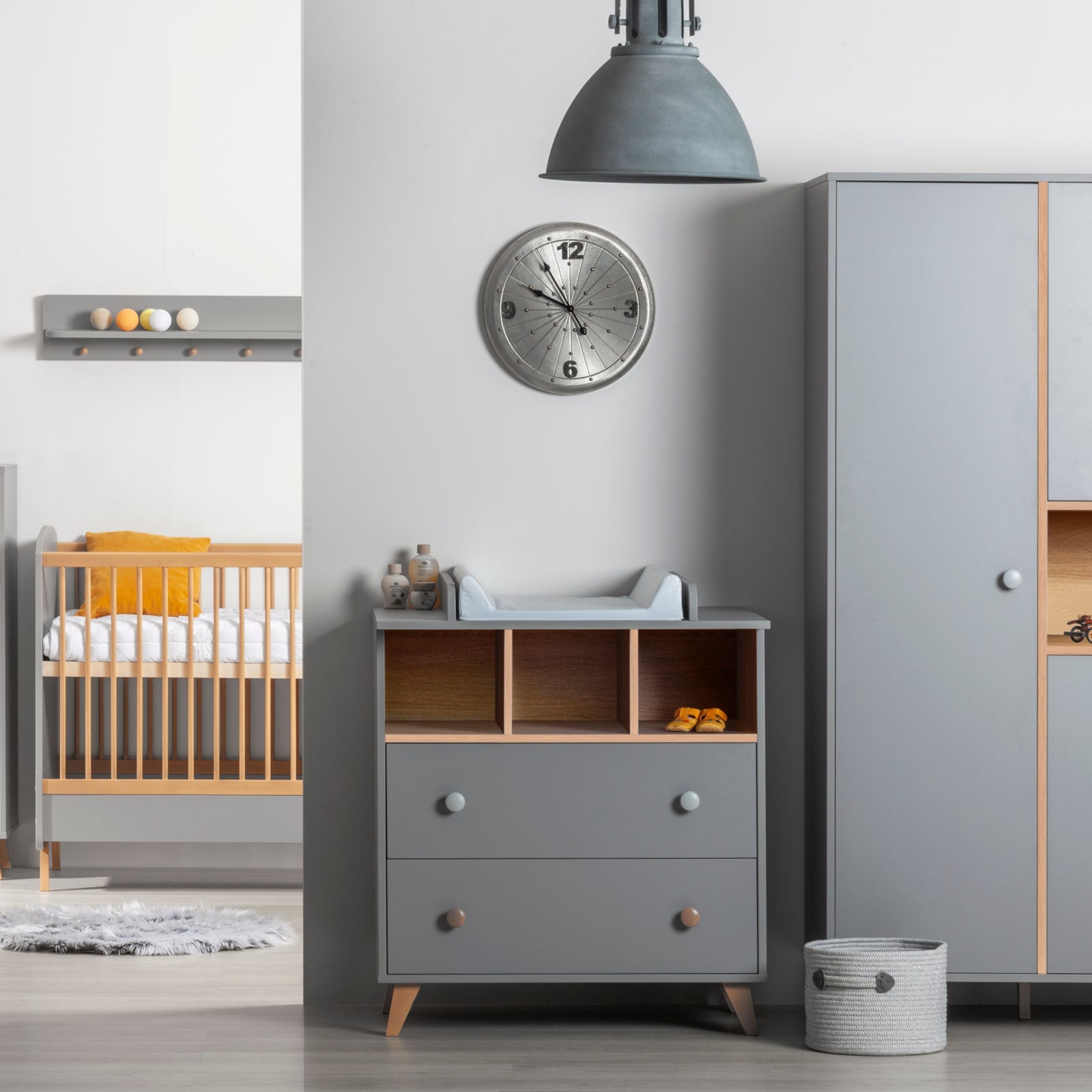 Colette Wickelkommode mit Ansatz grau