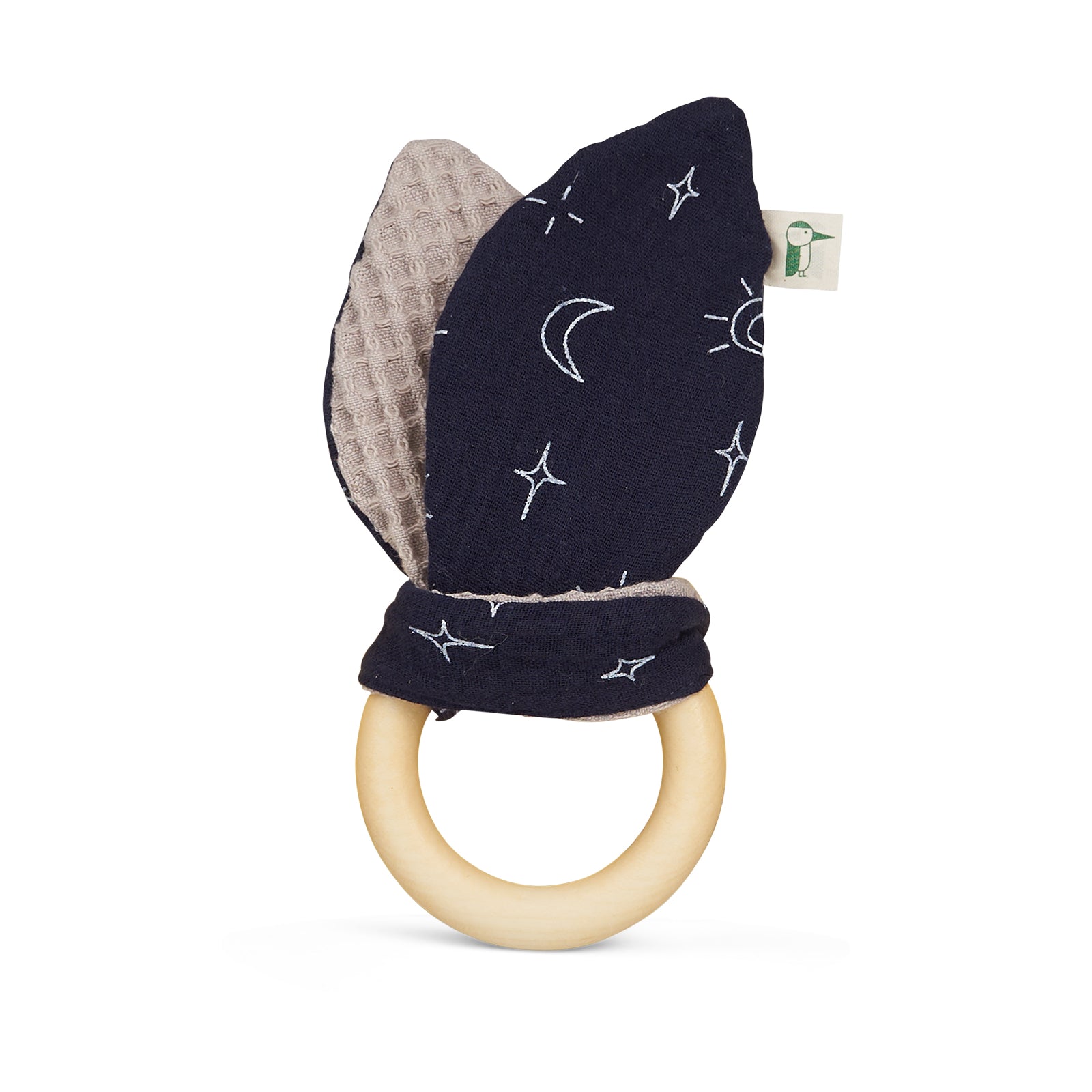 GRÜNSPECHT Bio-Greifring mit Hasenohren grau