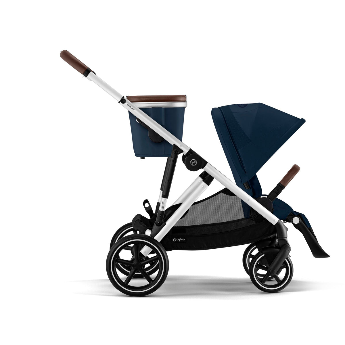 Cybex Gazelle S silber mit Tragewanne Ocean Blue