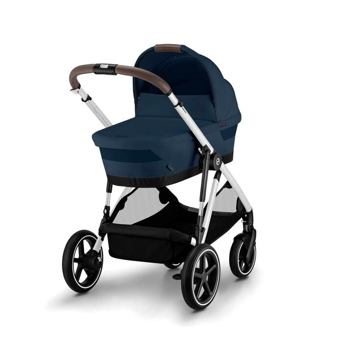 Cybex Gazelle S silber mit Tragewanne Ocean Blue