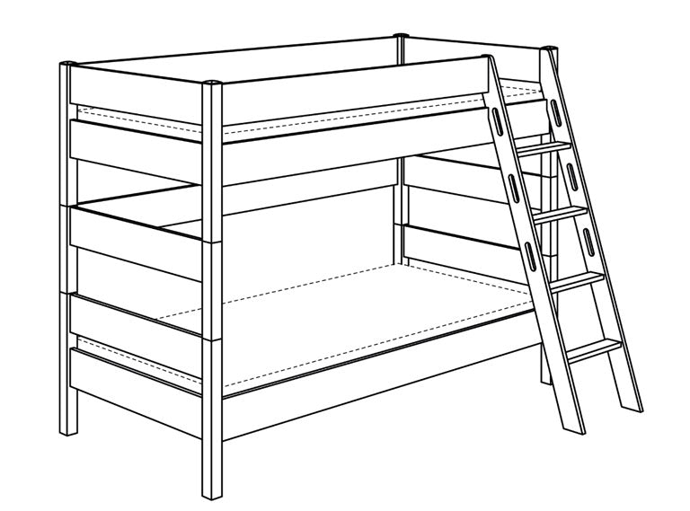 PAIDI BIANCOMO Etagenbetten Höhe 155 cm