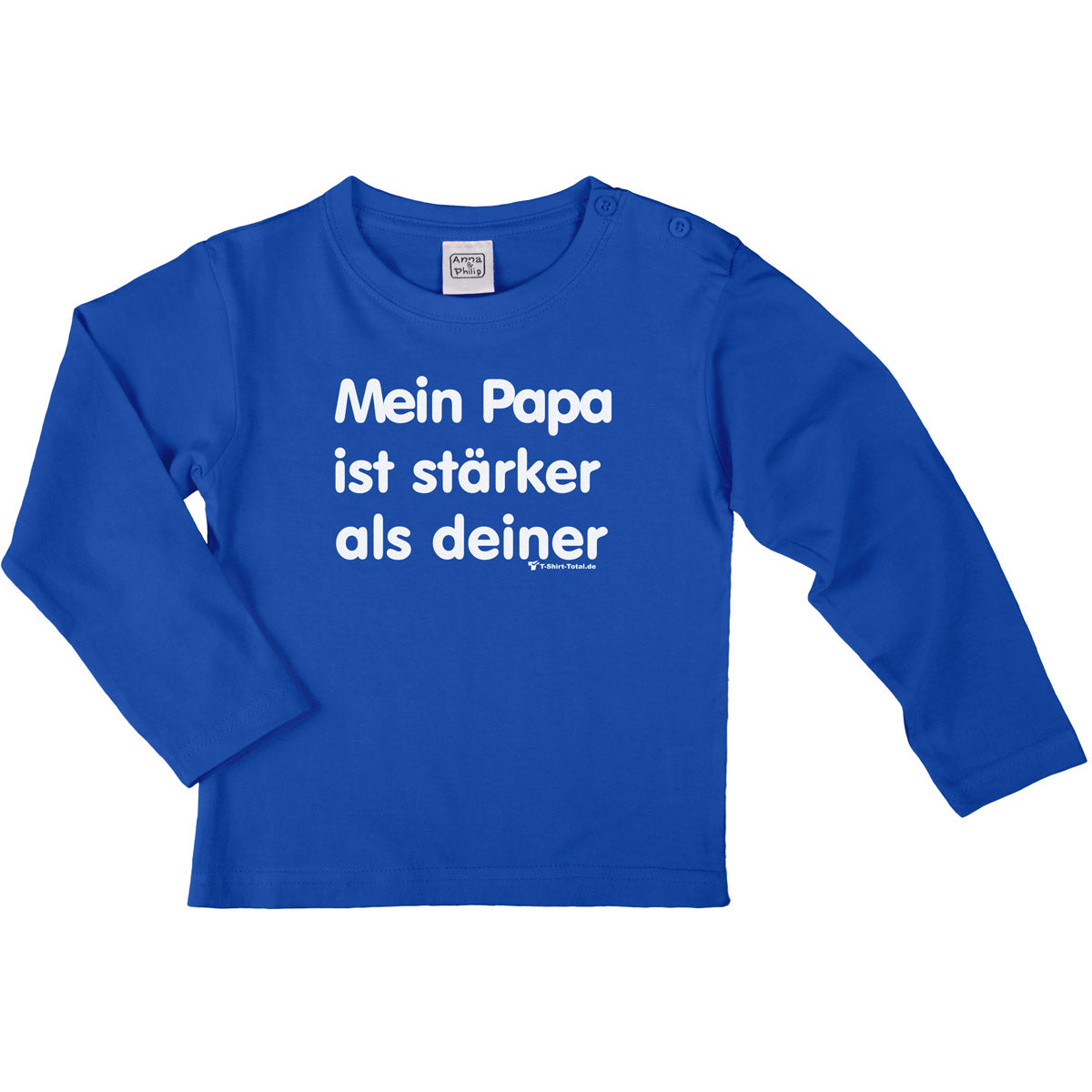 Langarm Shirt mit Spruch Papa stärker