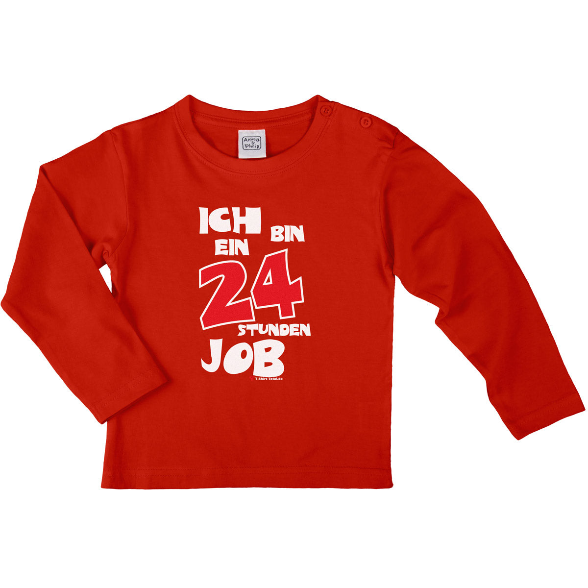 Langarm Shirt mit Spruch  24 Stunden Job