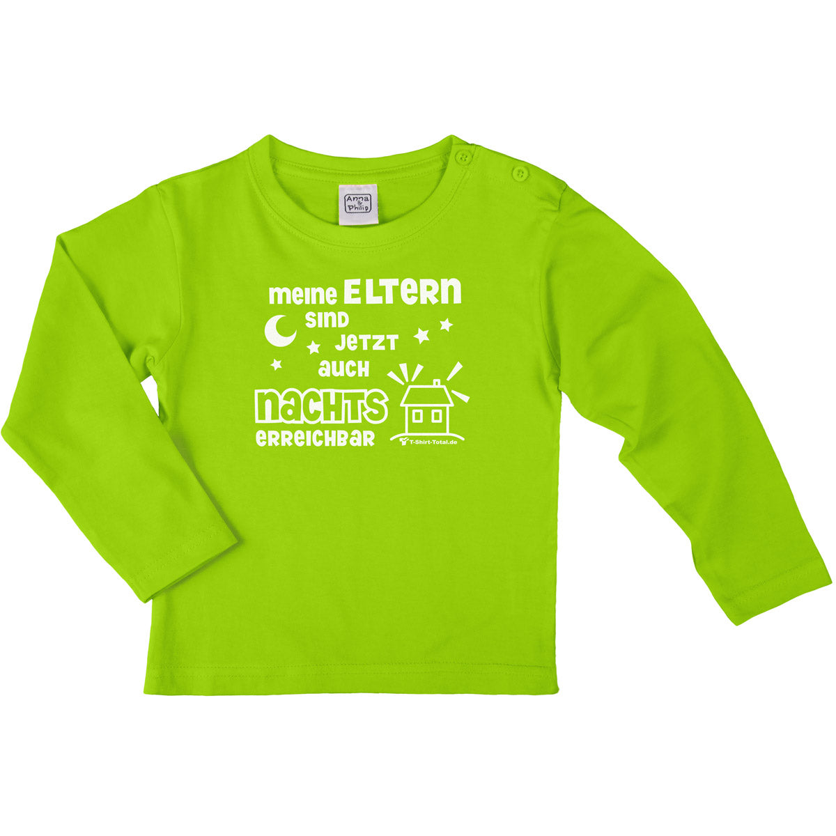 Langarm Shirt mit Spruch Eltern nachts erreichbar