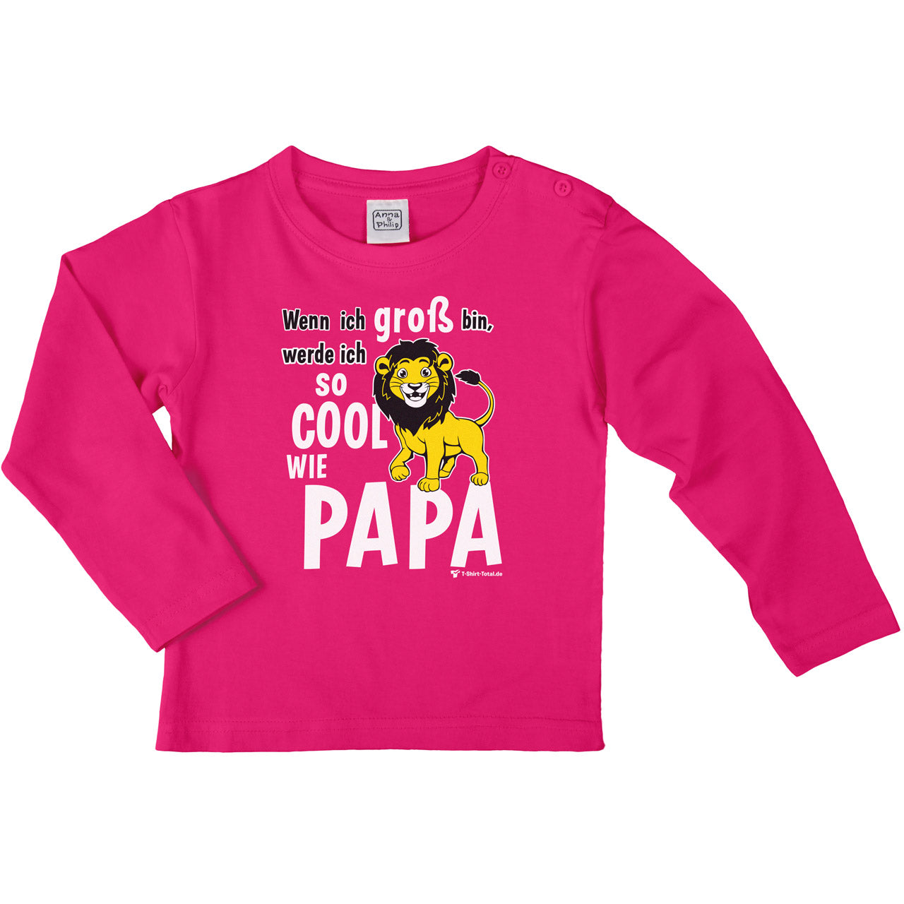 Langarm Shirt mit Spruch Cool wie Papa Löwe