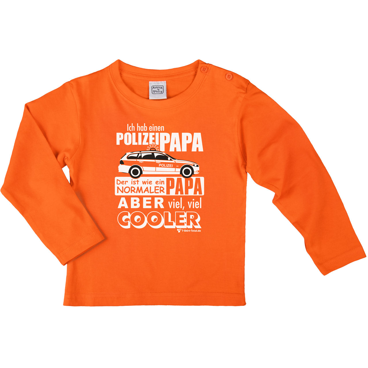 Langarm Shirt mit Spruch Polizei Papa