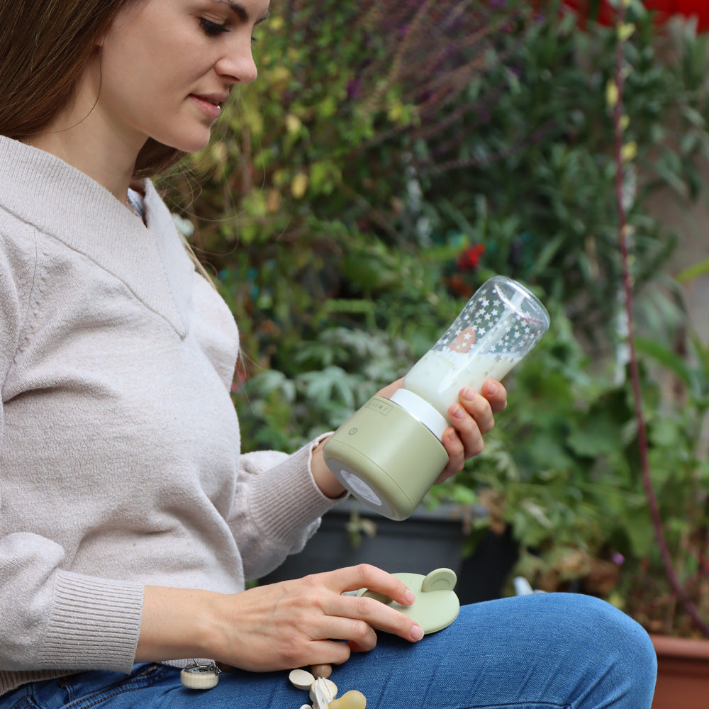 LIINI 2.0 Flaschenwärmer für unterwegs mit Akku Olive