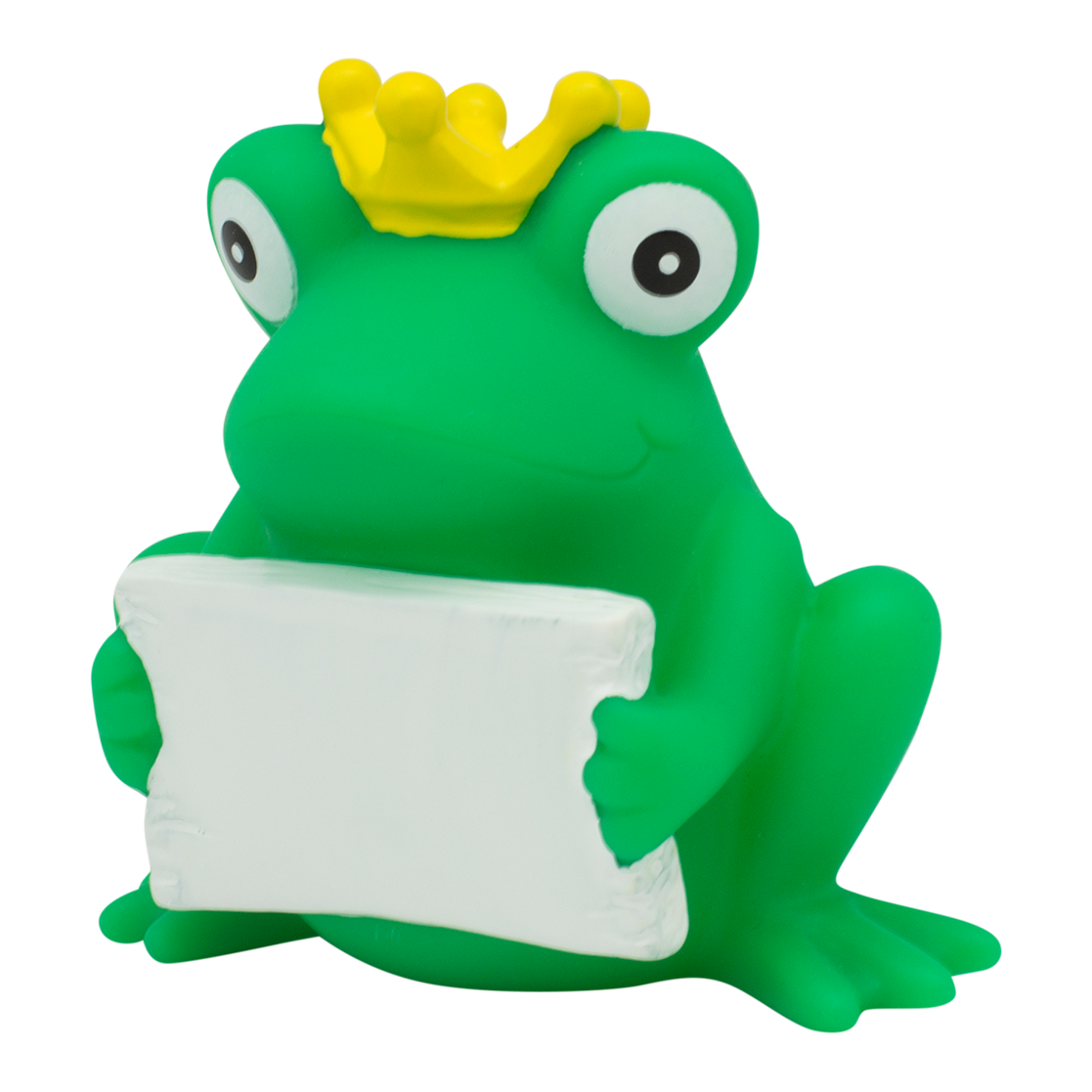 Lilalu Frosch mit Gruss-Schild