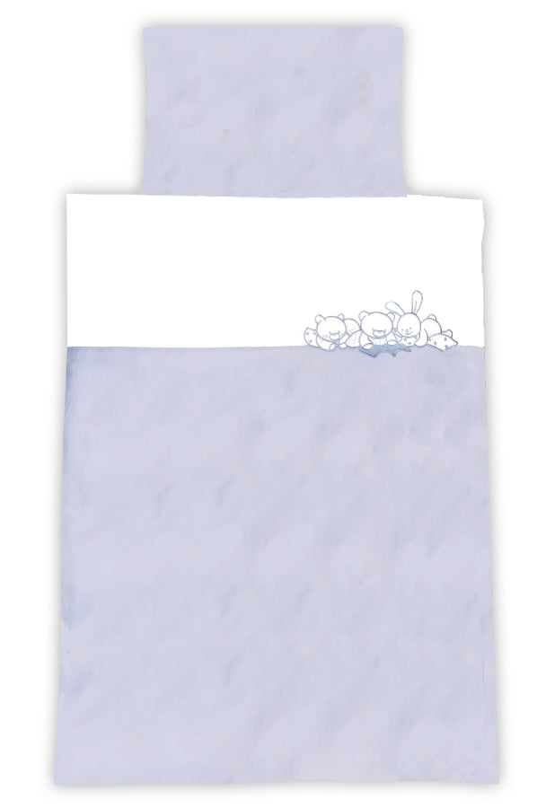 Kuli Muli Bettwäsche Set Lyocell Satin Petits Animaux 100x135 / 40x60 cm blau