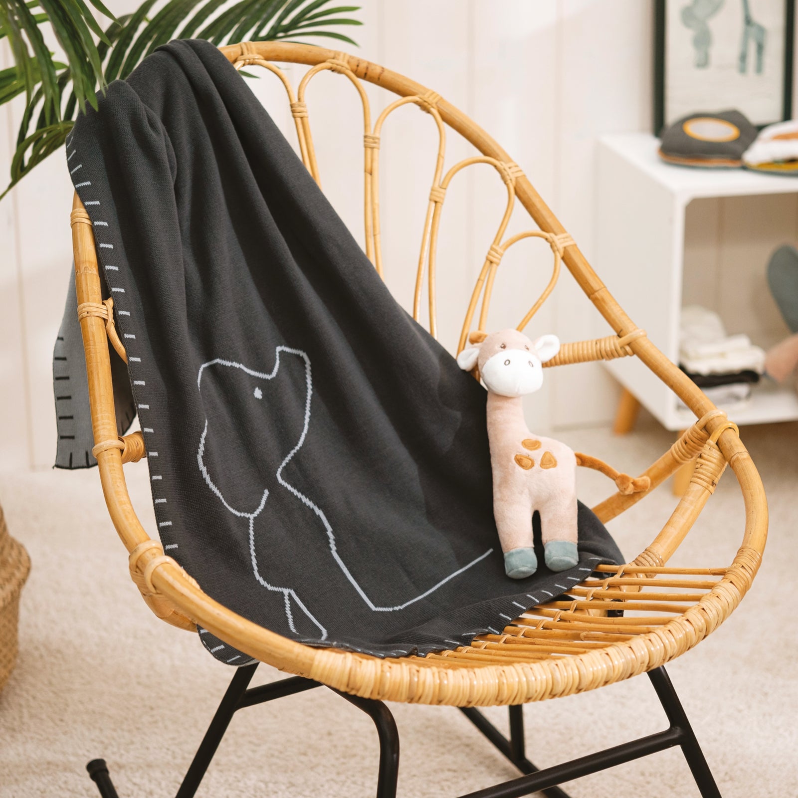 Nattou Luna & Axel bestickte Decke