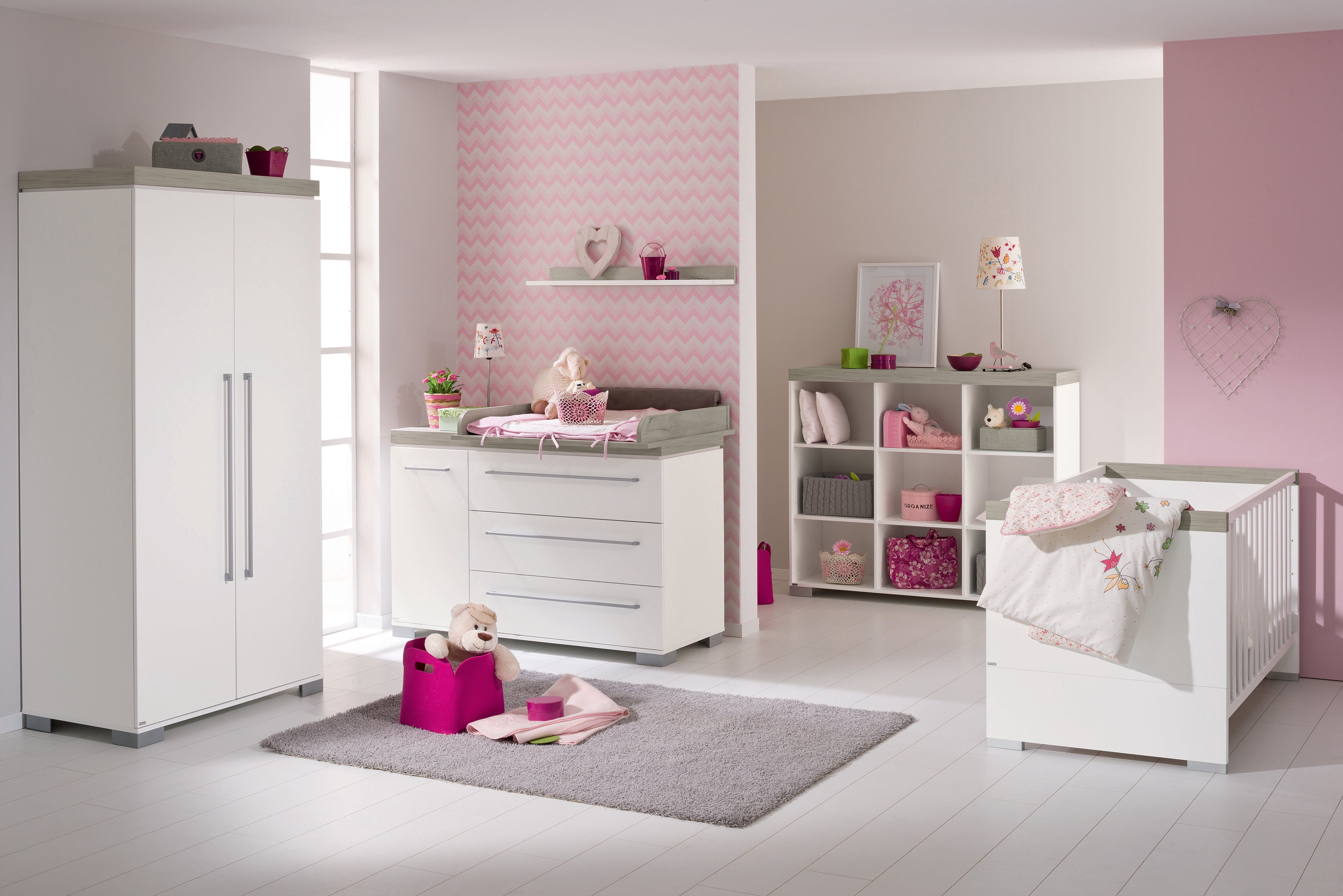 PAIDI KIRA Kinderzimmer 3-teilig mit Wickelaufsatz