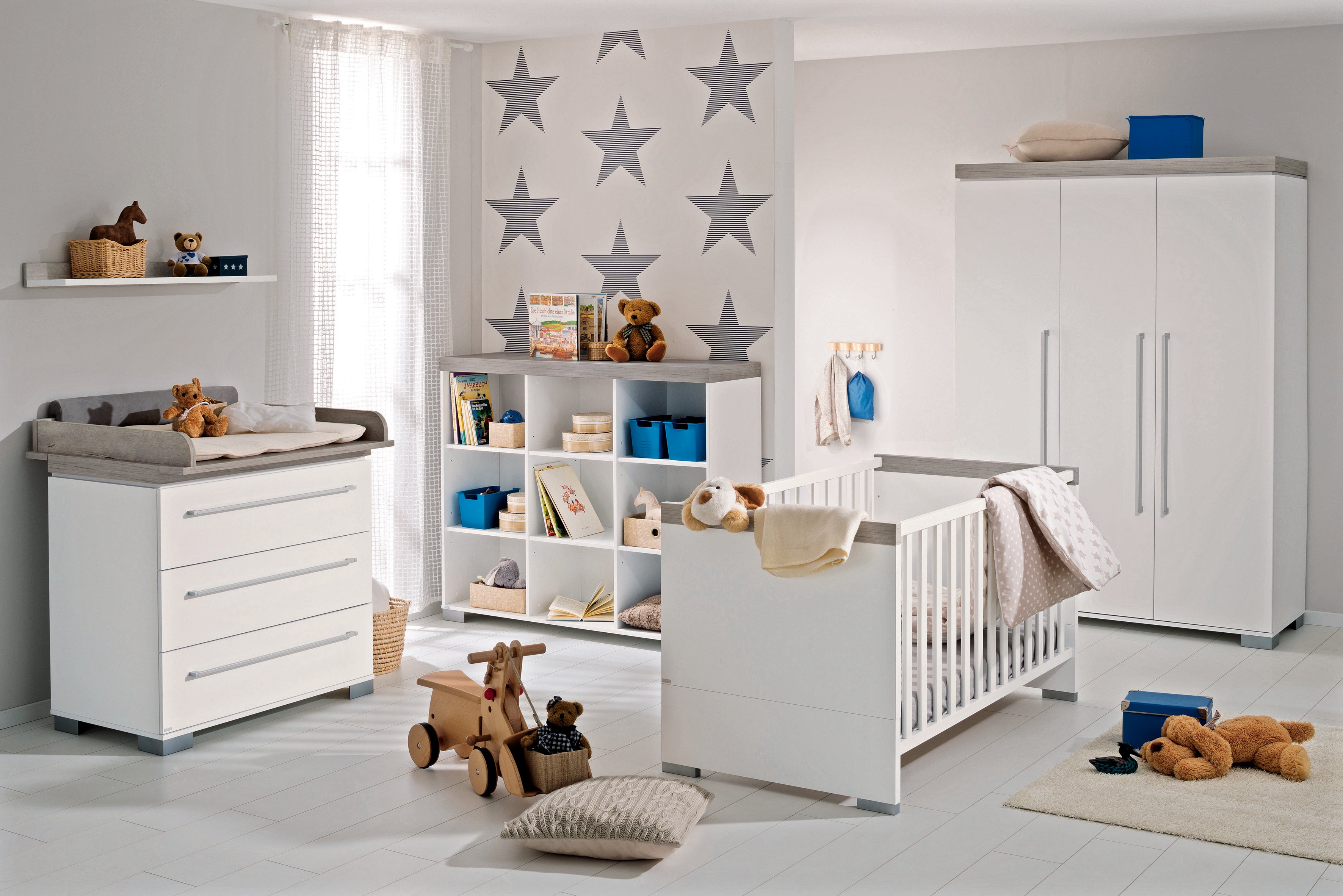 PAIDI KIRA Kinderzimmer 3-teilig mit Wickelaufsatz