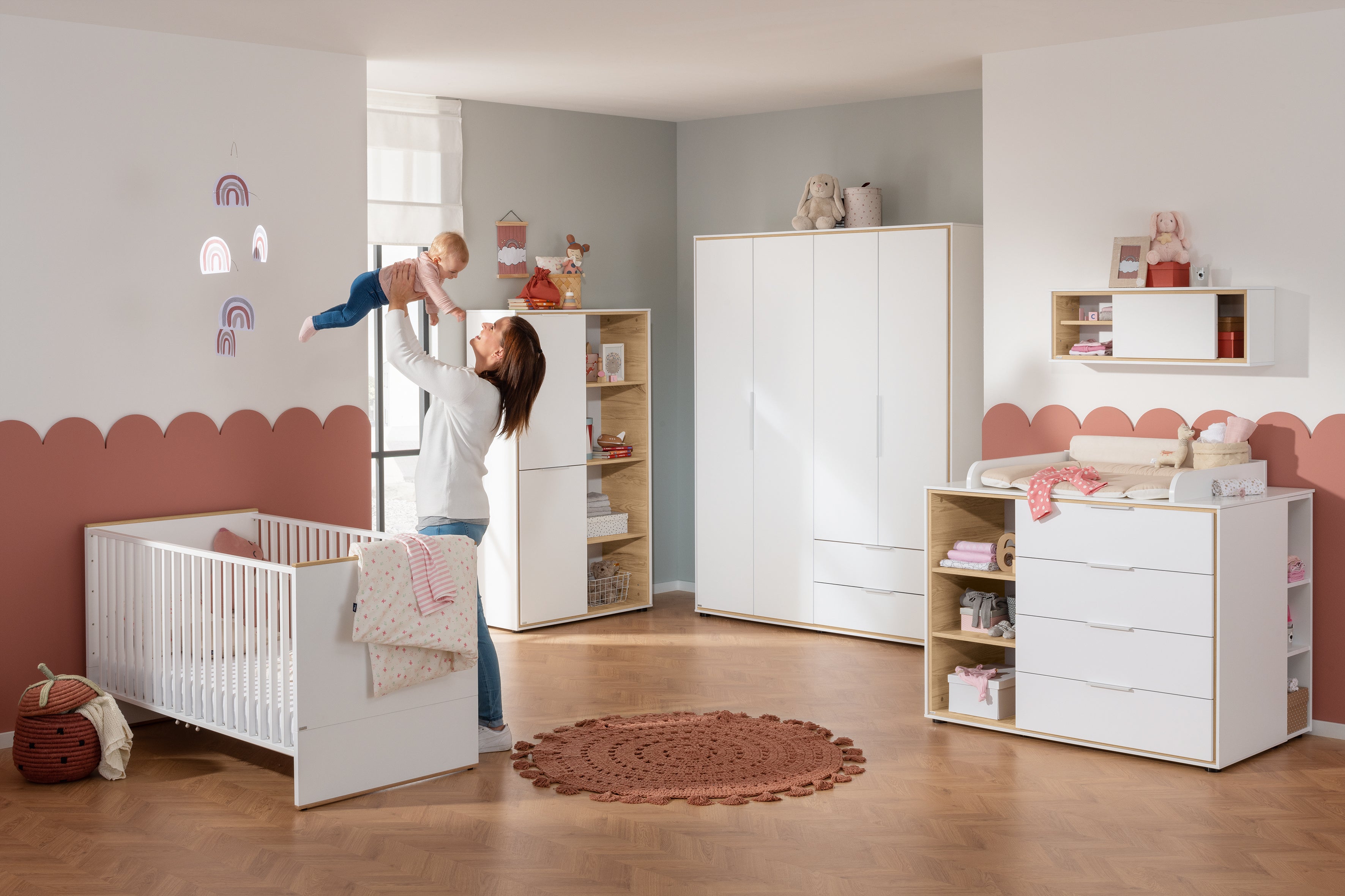 PAIDI LIEVEN Kinderzimmer 3-teilig mit Wickelansatz, Schrank 4T