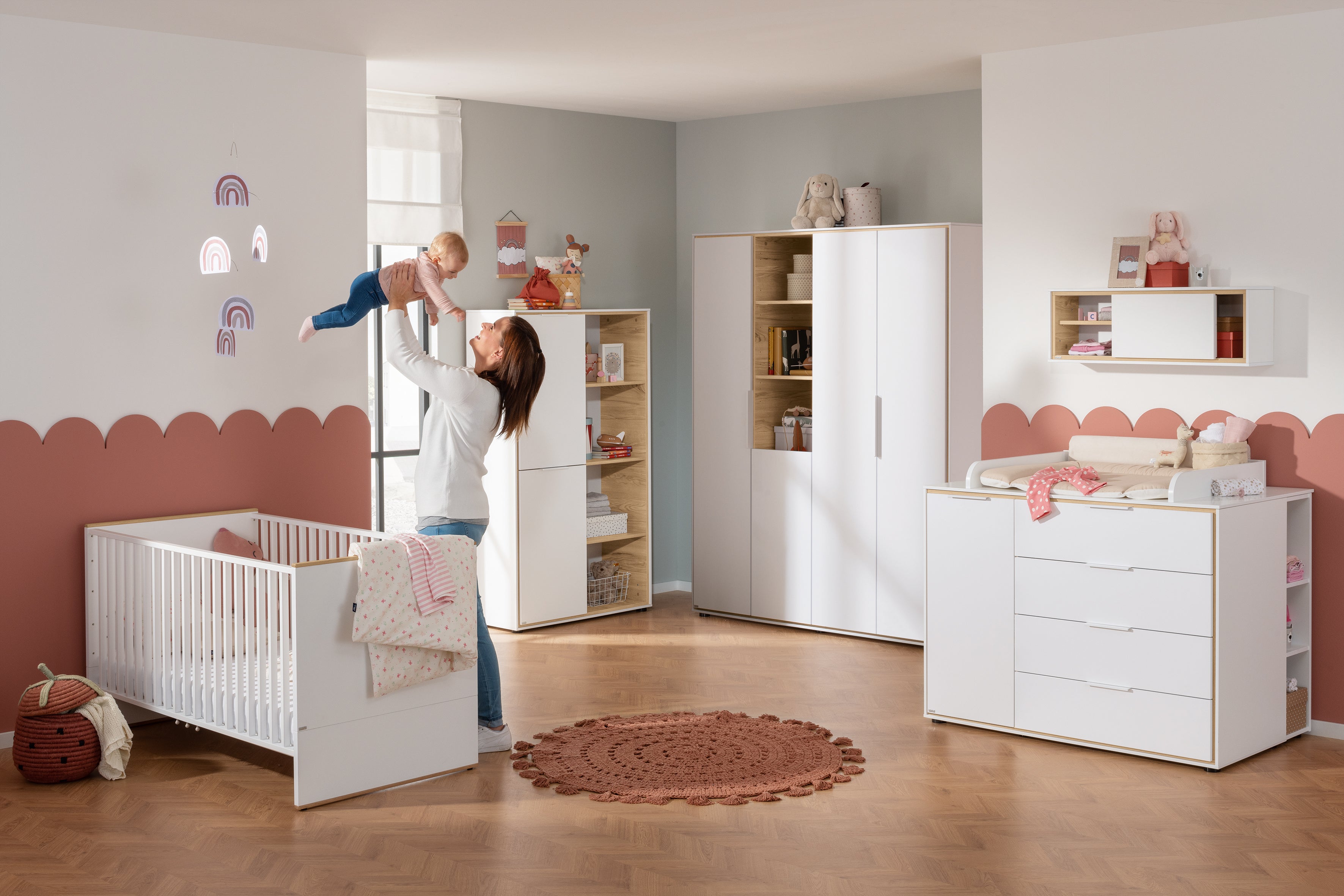 PAIDI LIEVEN Kinderzimmer 3-teilig mit Wickelansatz, Schrank 4T