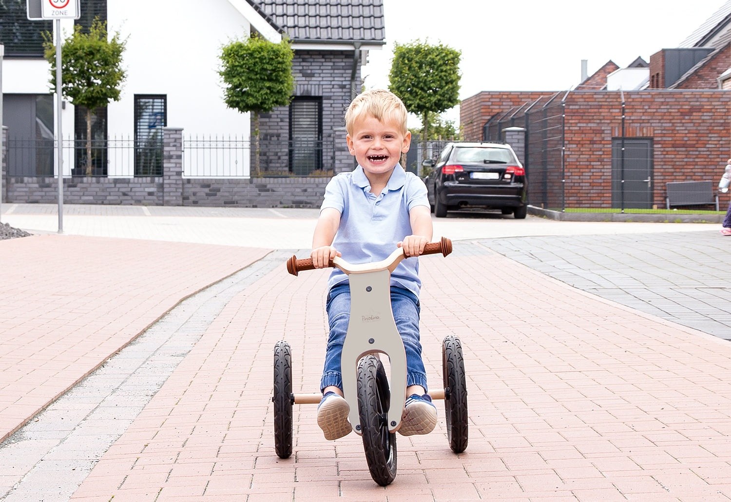 Pinolino Laufdreirad 'Oskar', grau/natur