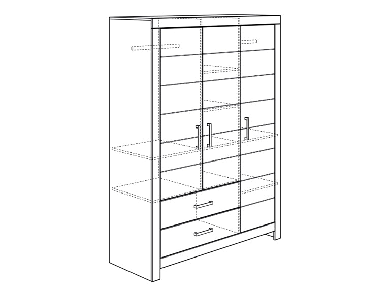 PAIDI FIONA Schrank 3 Türen / 2 Schubladen