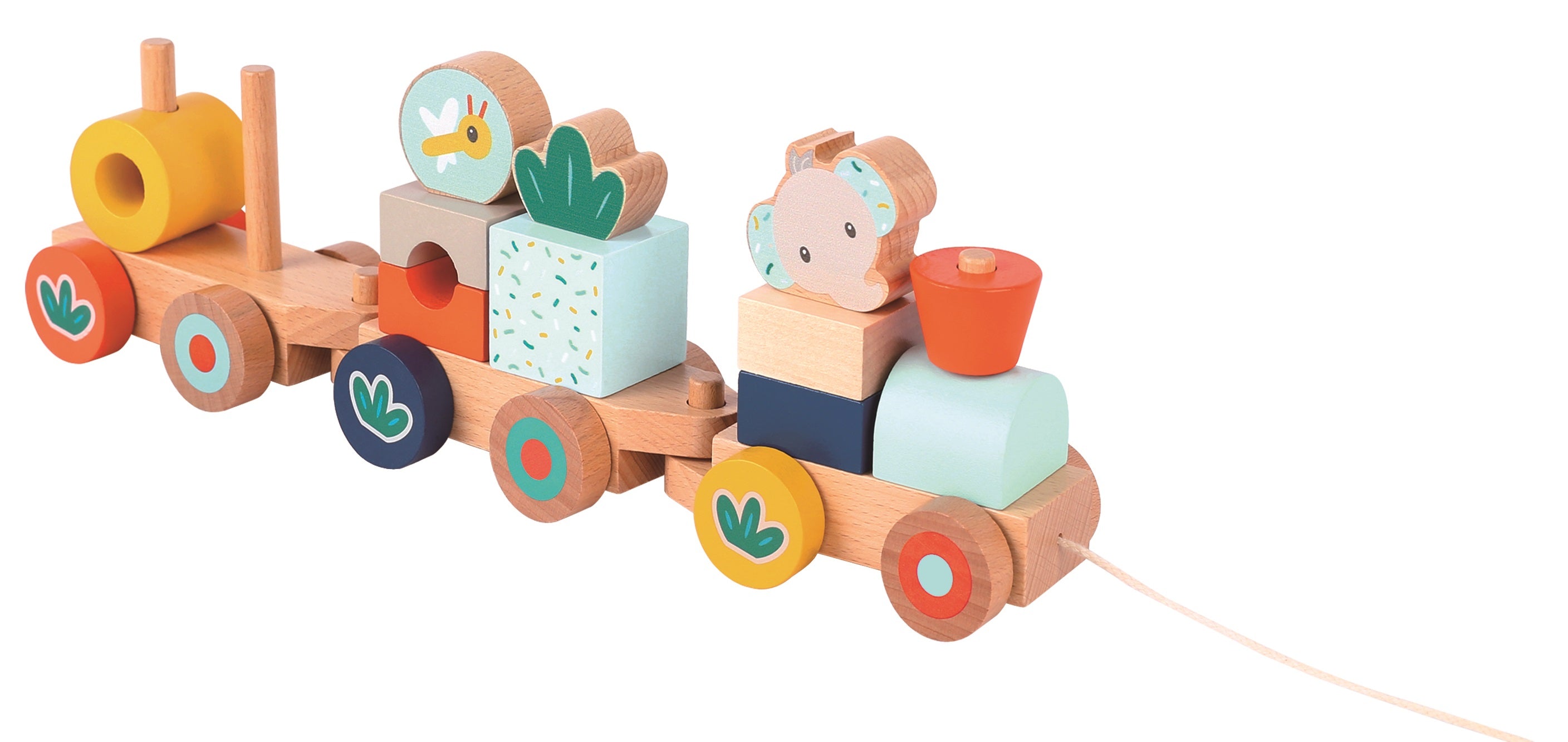 Spielba Nachzieh-Zug Giraffe & Elefant