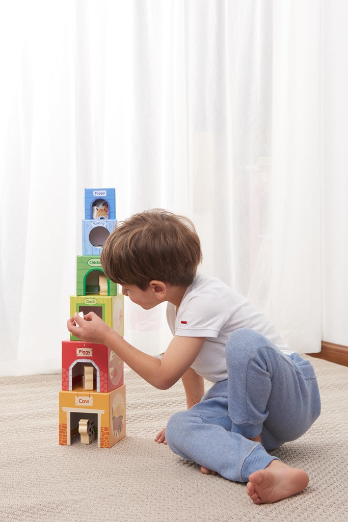 Spielba Stapelturm mit Holztieren