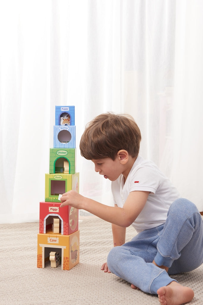 Spielba Stapelturm mit Holztieren