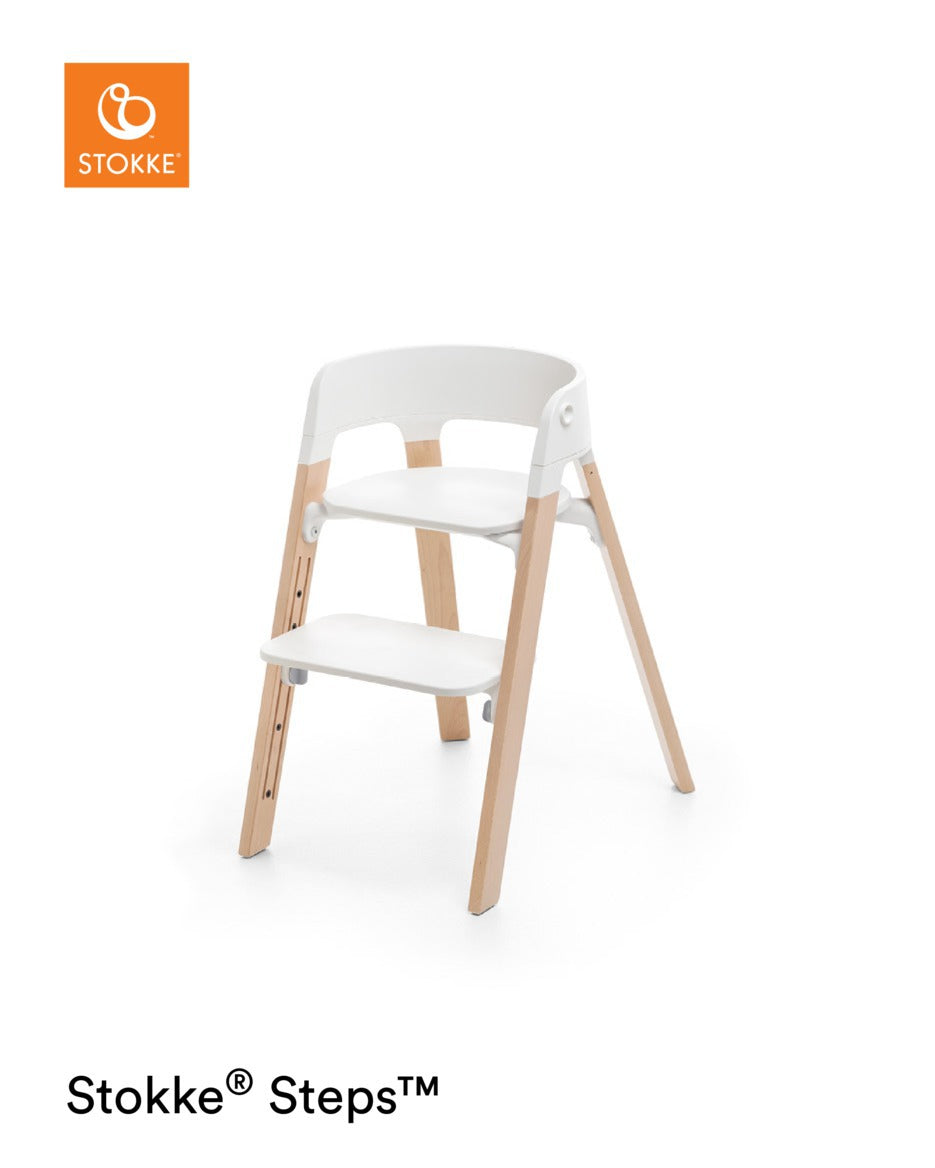 Stokke Steps Hochstuhl white/natural