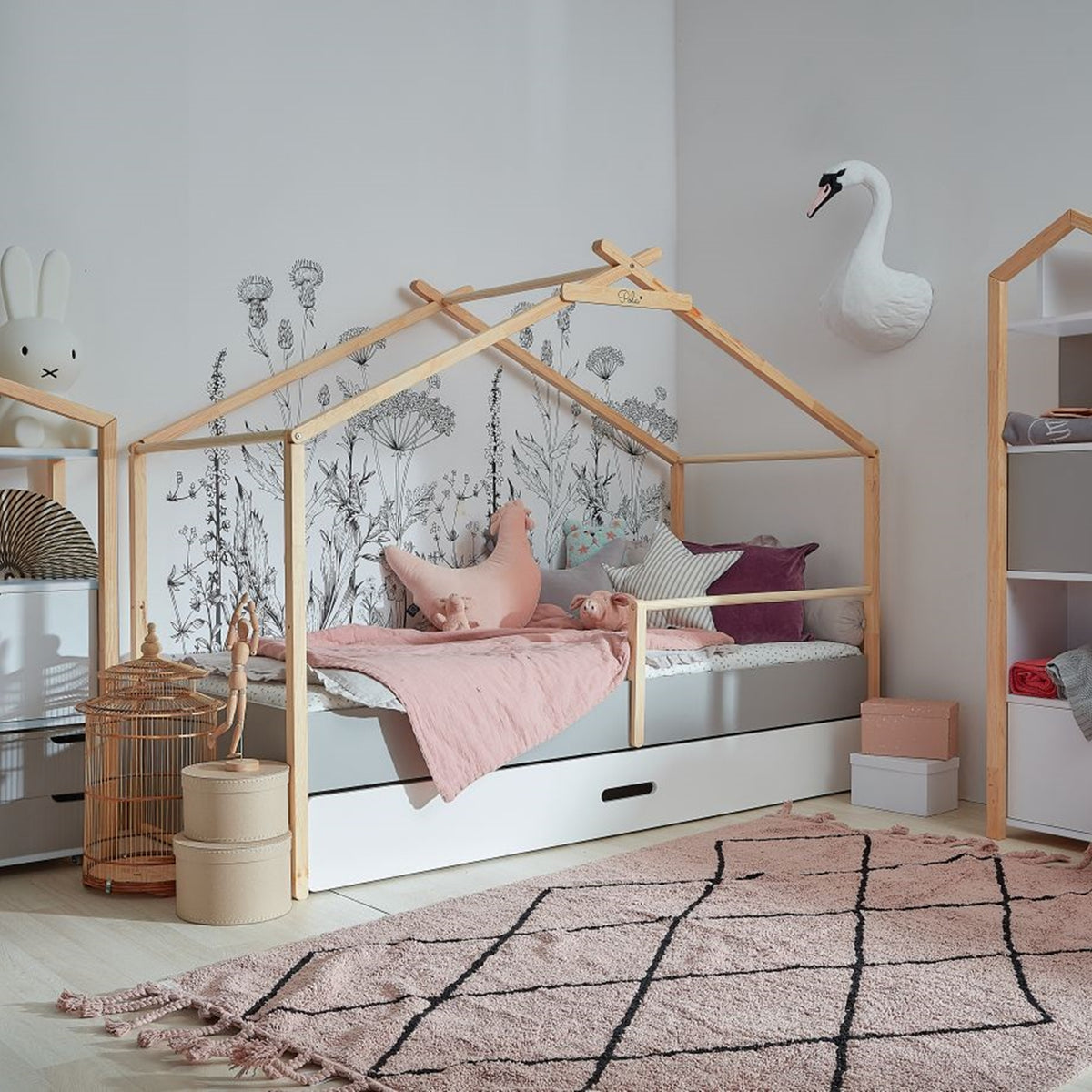 Tipi Kinderbett mit Schublade 90 x 200 cm