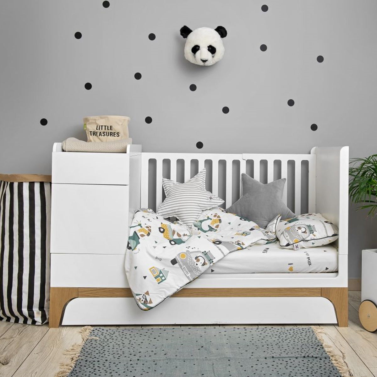 UP Kinderbett mit Schublade und Matratze weiss 70 x 120 cm