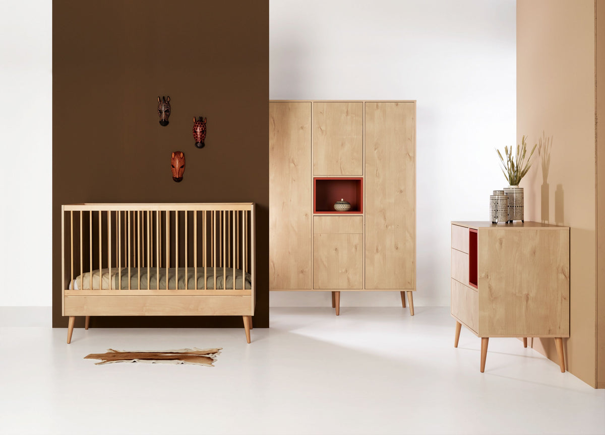 Quax Cocoon Kinderzimmer 3-teilig inkl. Wickelaufsatz Natual Oak