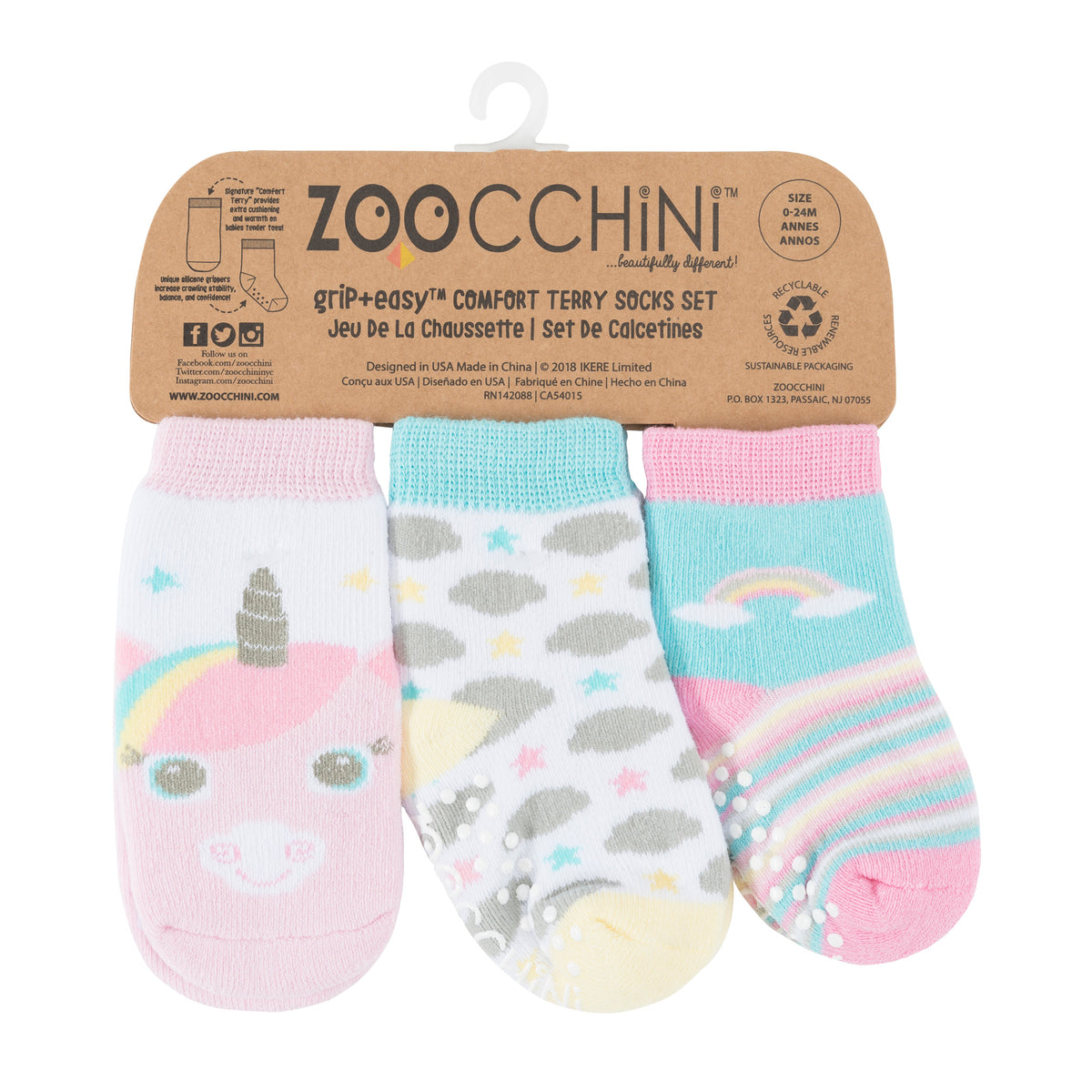 ZOOCCHINI Socken-Set 0-24M Einhorn