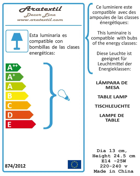 ARATEXTIL Tischlampe Martina - Sterne