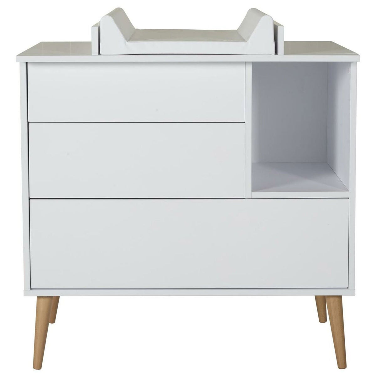 Quax Cocoon Kinderzimmer 3-teilig inkl. Wickelaufsatz Ice white AKTION plus 2 Nischen geschenkt