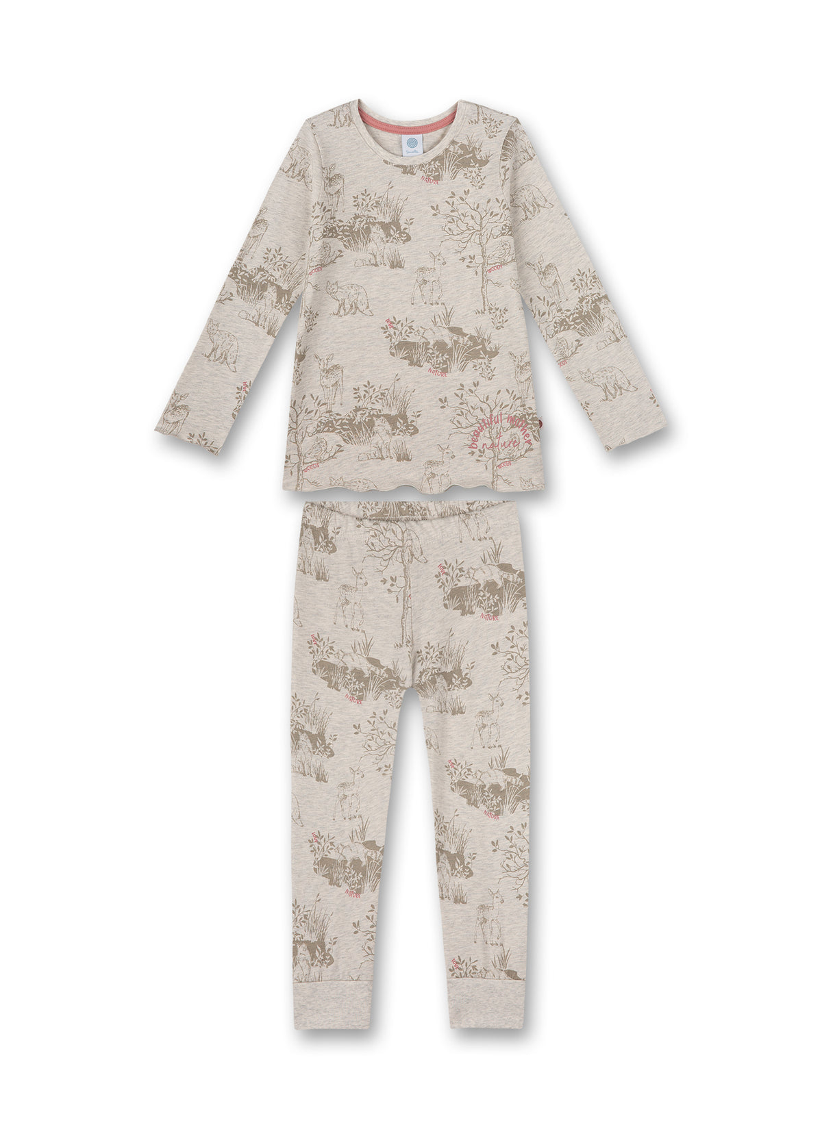 Sanetta Mädchen-Schlafanzug Beige Woodland