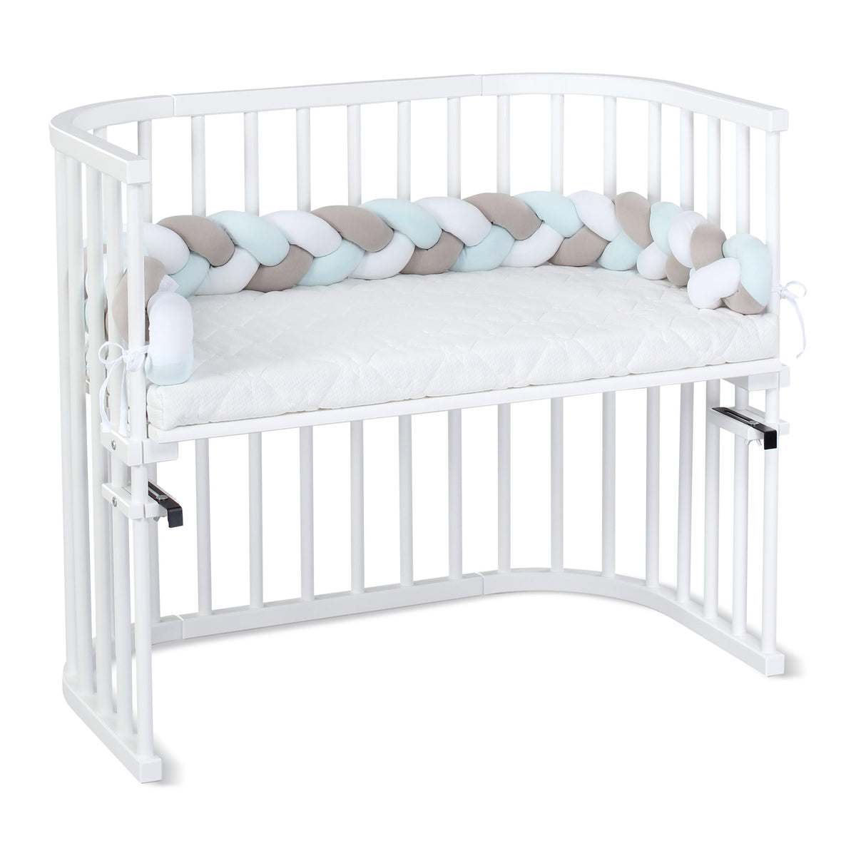 babybay Nestchenschlange geflochten weiss / beige / aqua